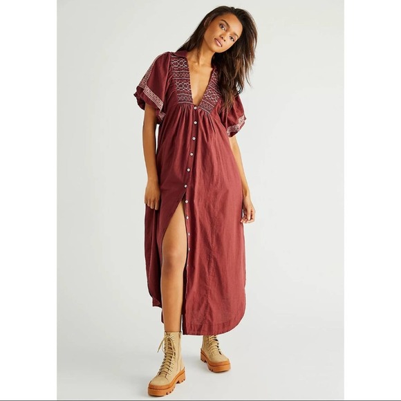 NEW Free People Samantha Shirtdress in Double Dare - Picture 2 of 16